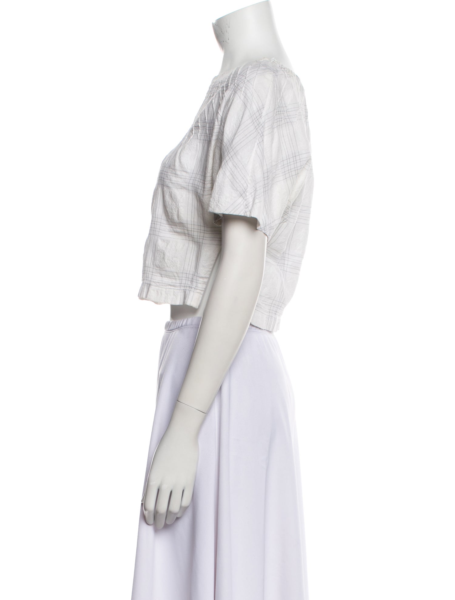 Diane von Furstenberg Crew Neck Short Sleeve Crop Top