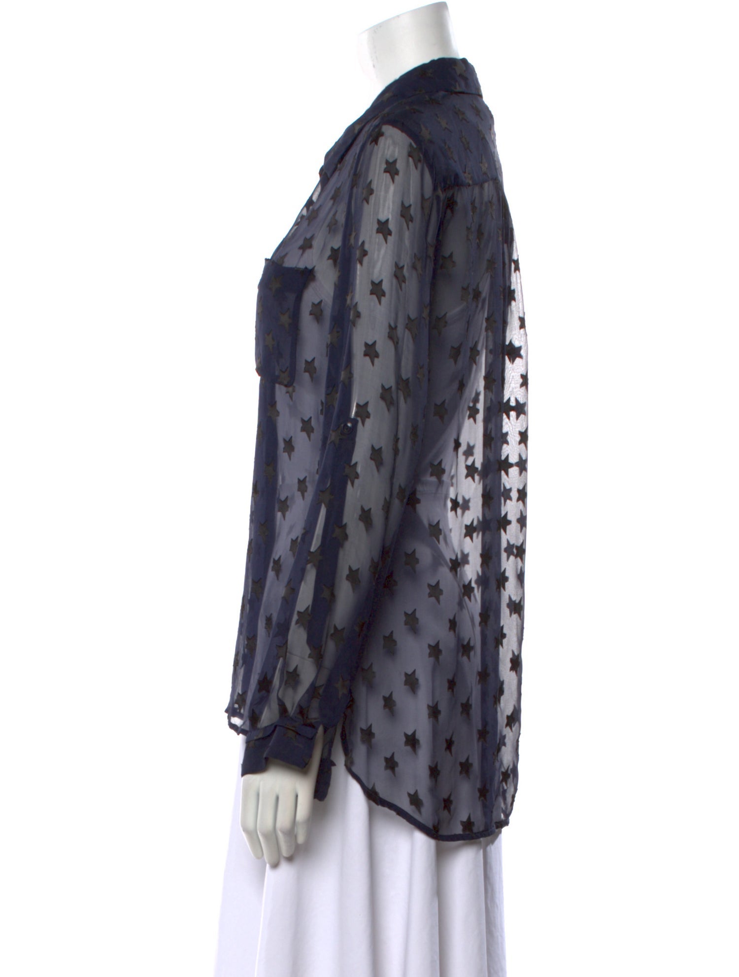Diane von Furstenberg Silk Polka Dot Print Button-Up Top