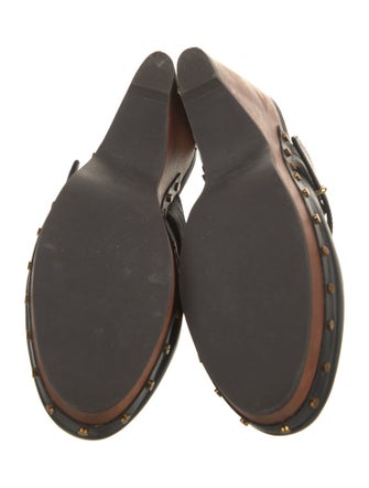 Diane von Furstenberg Leather Studded Accents Slides