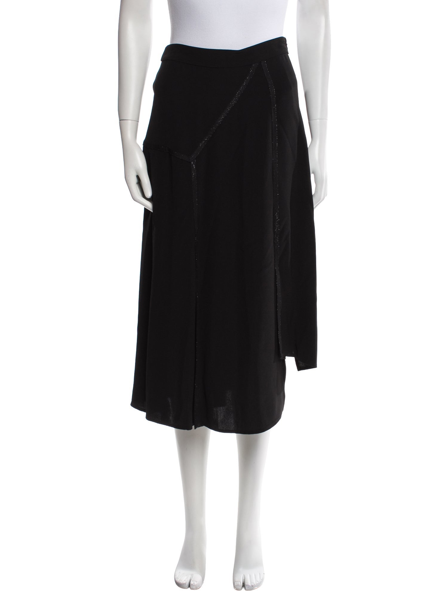 Diane von Furstenberg Grosgrain Trim Midi Length Skirt