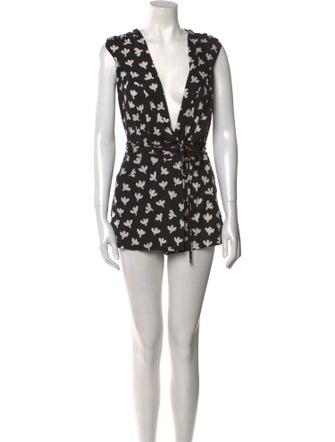 Diane von Furstenberg Silk Printed Romper