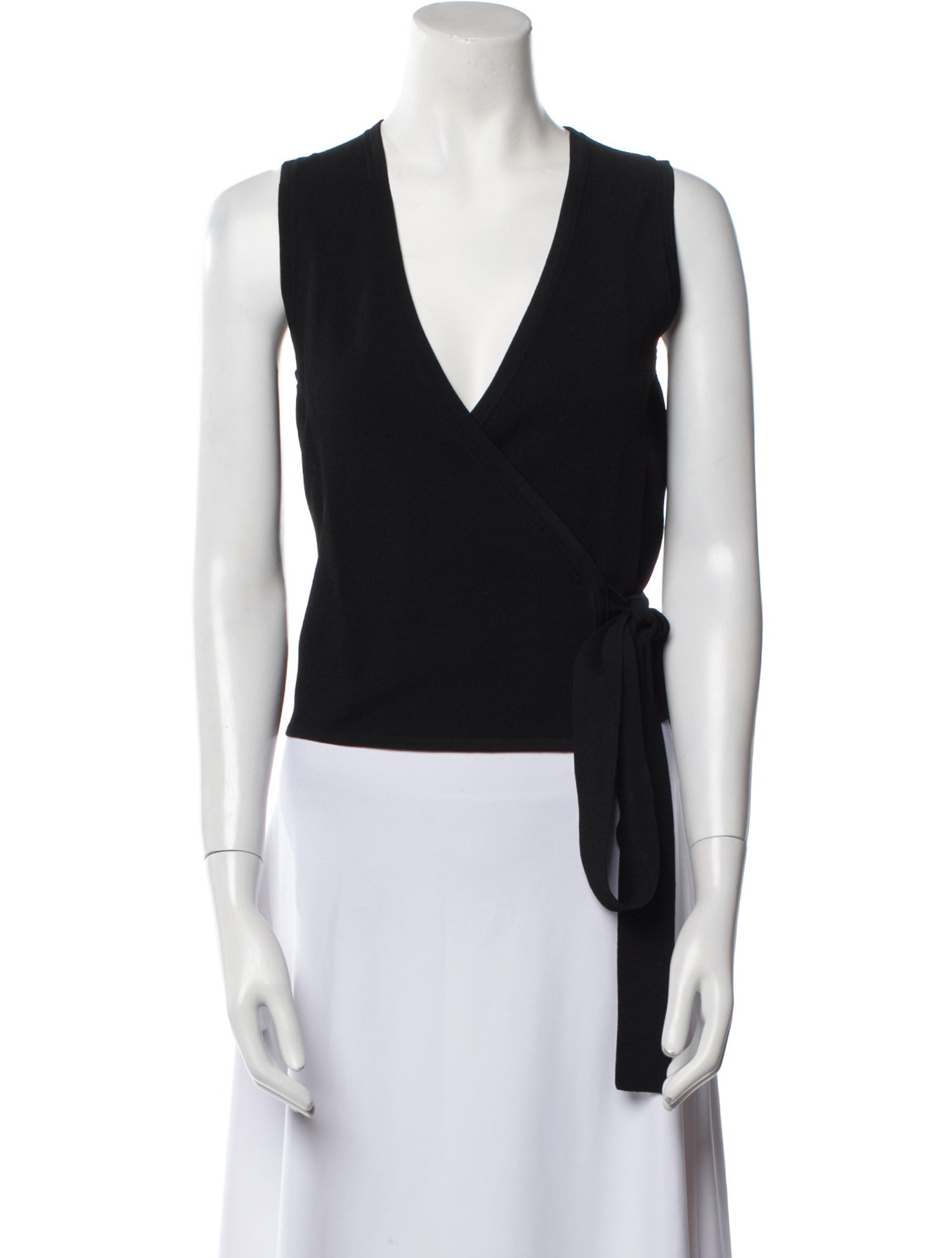 Diane von Furstenberg V-Neck Sleeveless Crop Top
