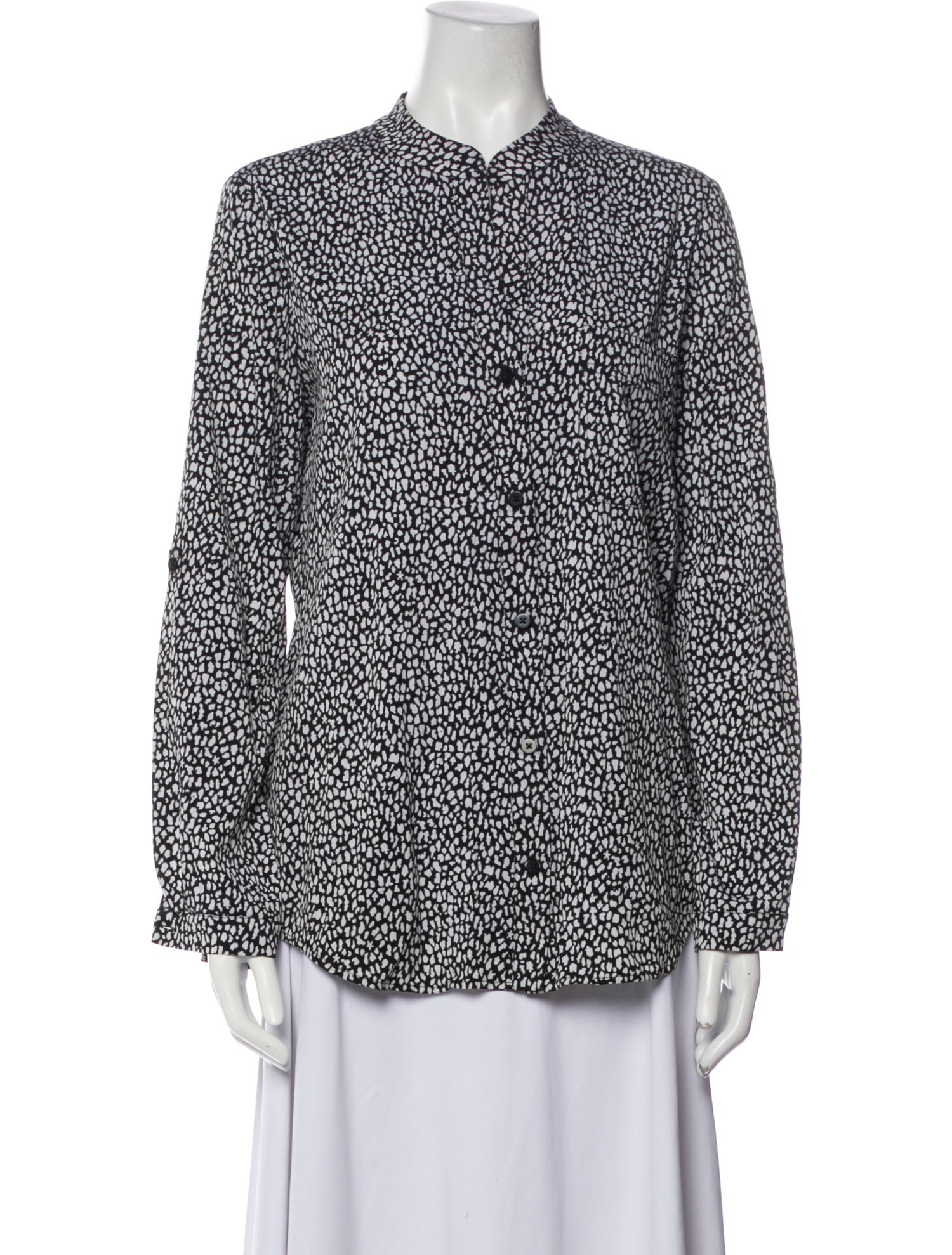 Diane von Furstenberg Silk Printed Button-Up Top