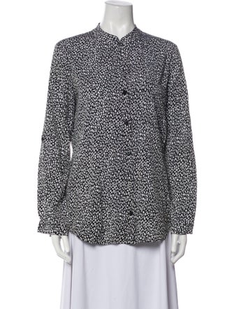 Diane von Furstenberg Silk Printed Button-Up Top