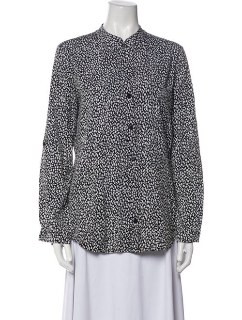 Diane von Furstenberg Silk Printed Button-Up Top