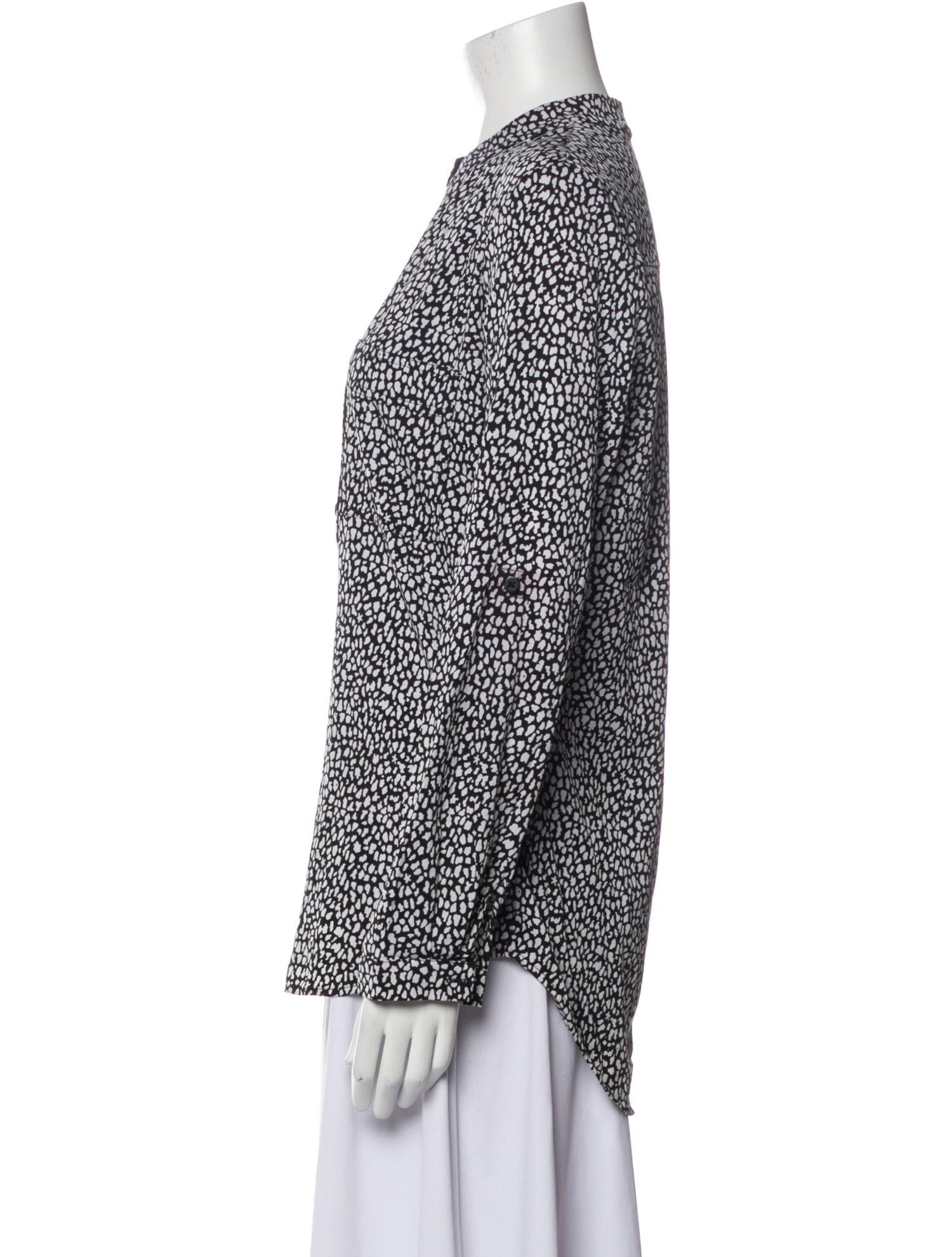 Diane von Furstenberg Silk Printed Button-Up Top