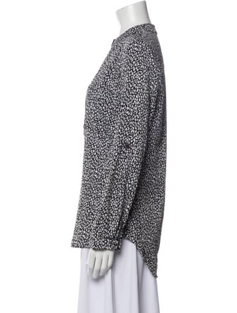 Diane von Furstenberg Silk Printed Button-Up Top