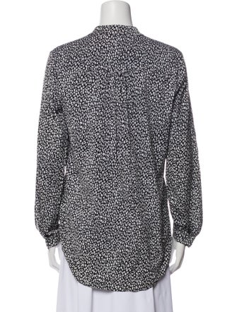 Diane von Furstenberg Silk Printed Button-Up Top