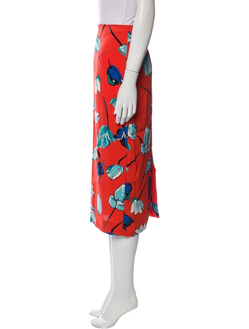 Diane von Furstenberg Floral Print Midi Length Skirt