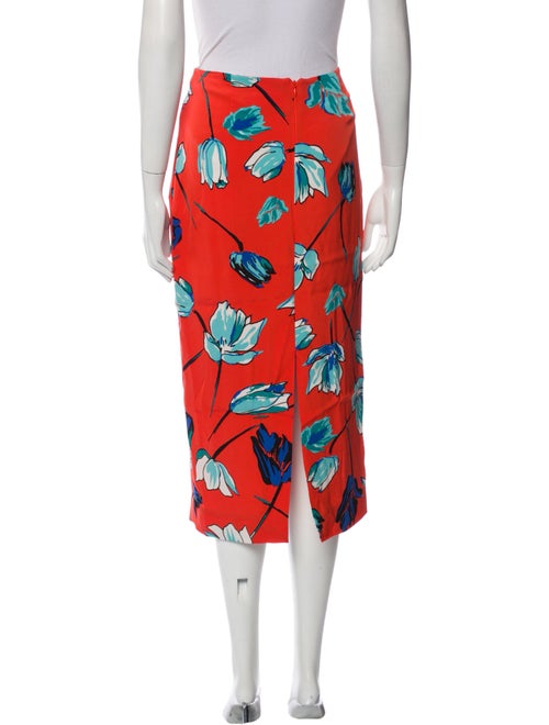 Diane von Furstenberg Floral Print Midi Length Skirt