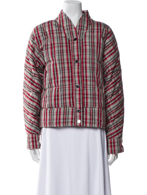Diane von Furstenberg Plaid Print Down Jacket