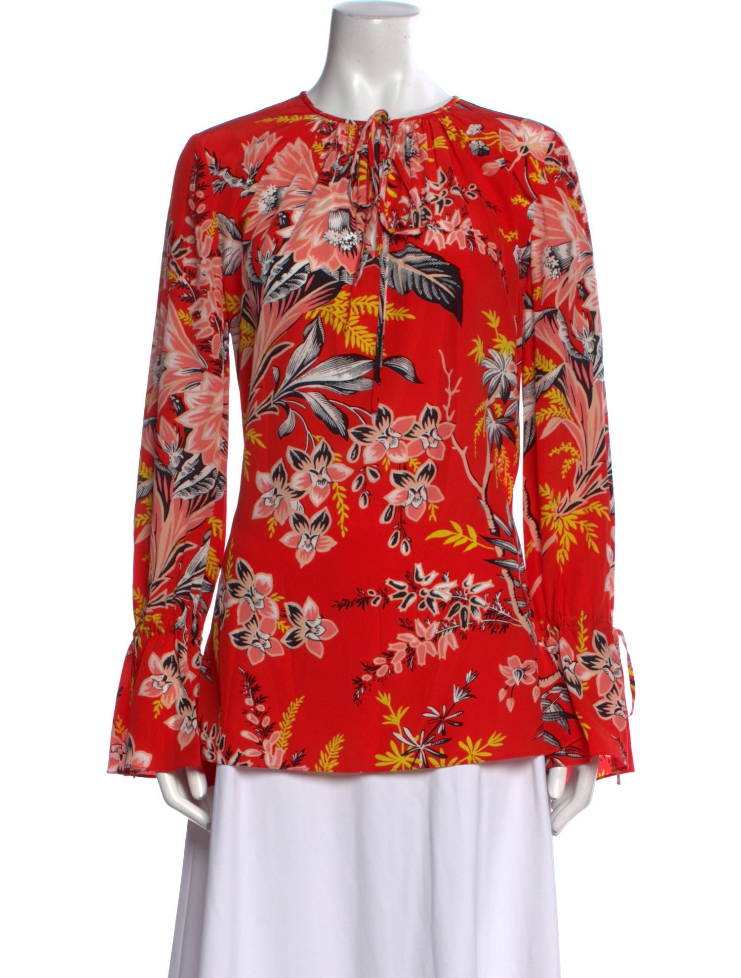 Diane von Furstenberg Silk Floral Print Blouse