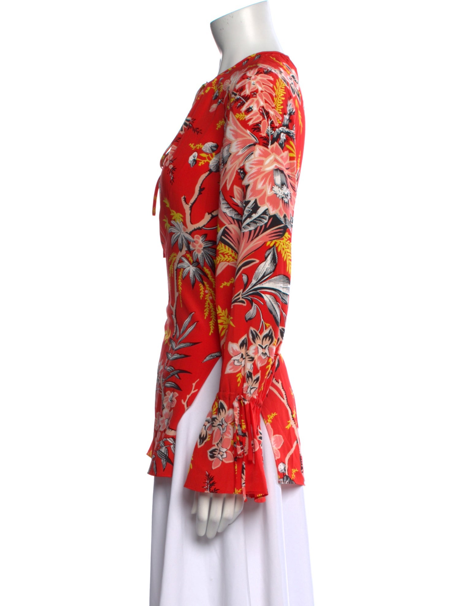 Diane von Furstenberg Silk Floral Print Blouse