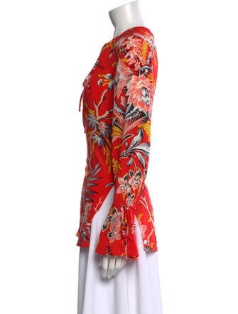 Diane von Furstenberg Silk Floral Print Blouse