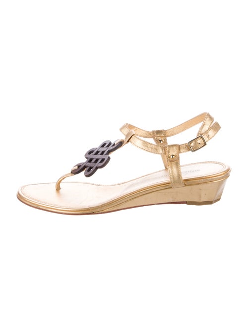 Diane von Furstenberg Leather T-Strap Sandals