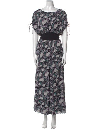 Diane von Furstenberg Printed Scoop Neck Jumpsuit