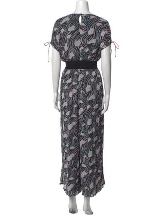Diane von Furstenberg Printed Scoop Neck Jumpsuit
