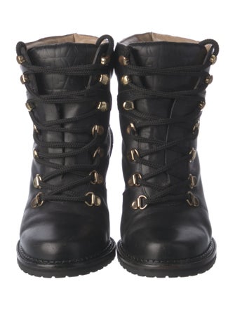Diane von Furstenberg Leather Lace-Up Boots