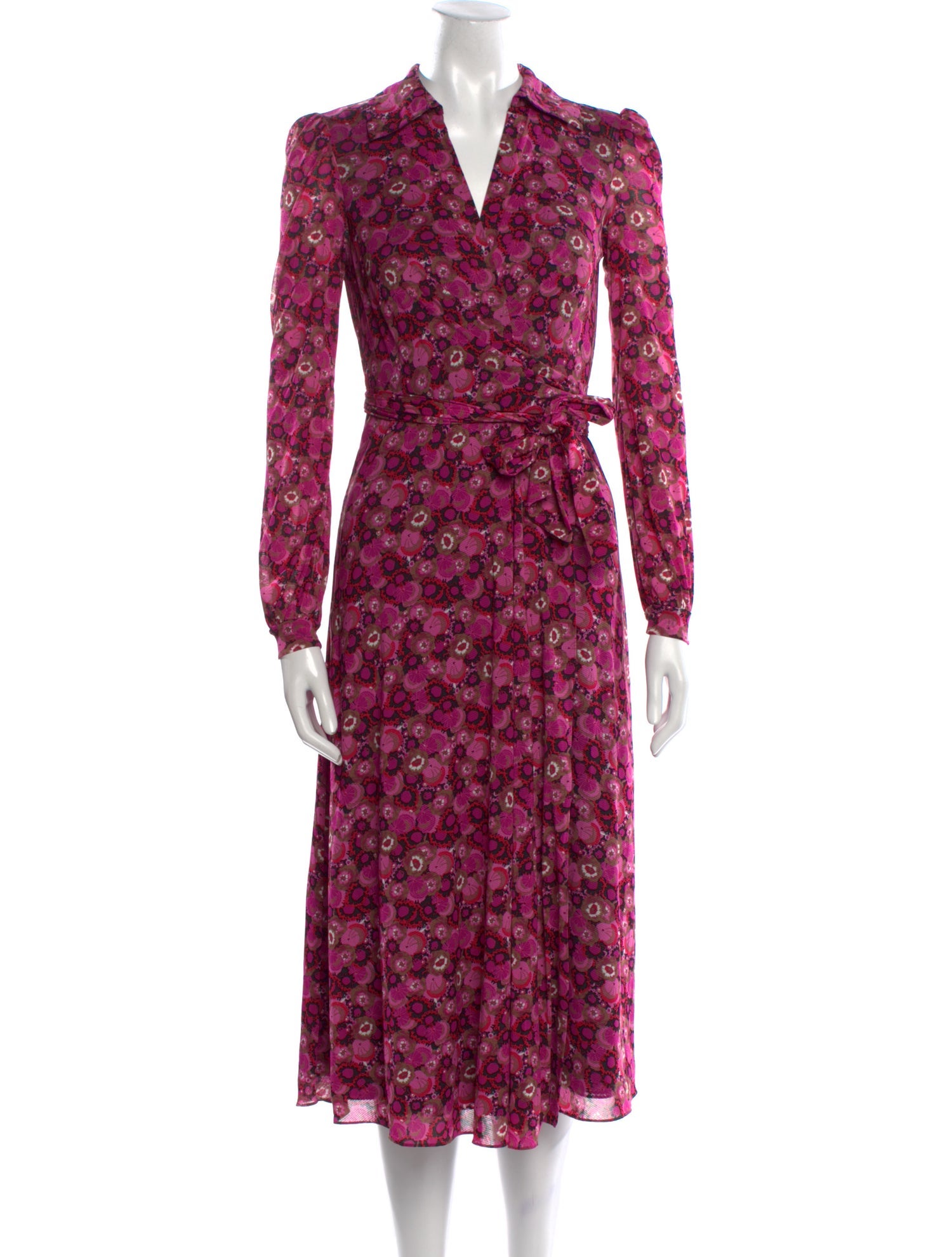 Diane von Furstenberg Floral Print Midi Length Dress
