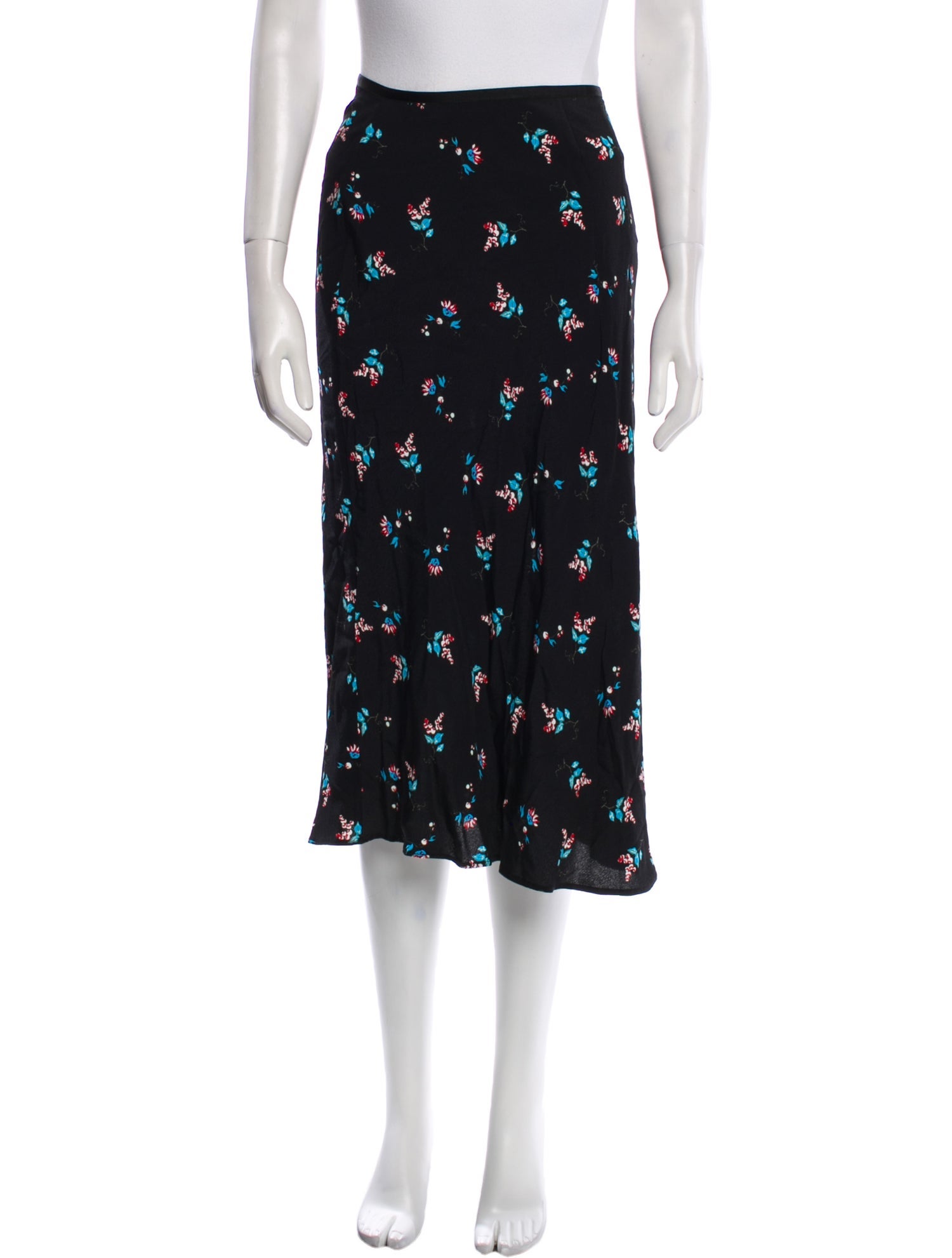 Diane von Furstenberg Floral Print Midi Length Skirt