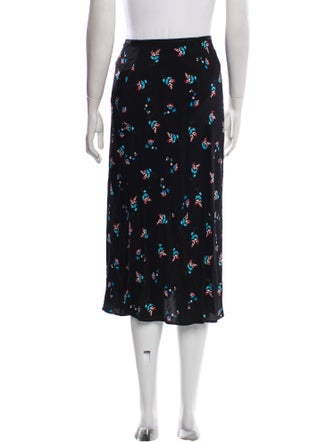 Diane von Furstenberg Floral Print Midi Length Skirt