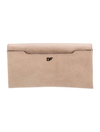 Diane von Furstenberg Embossed Leather Clutch