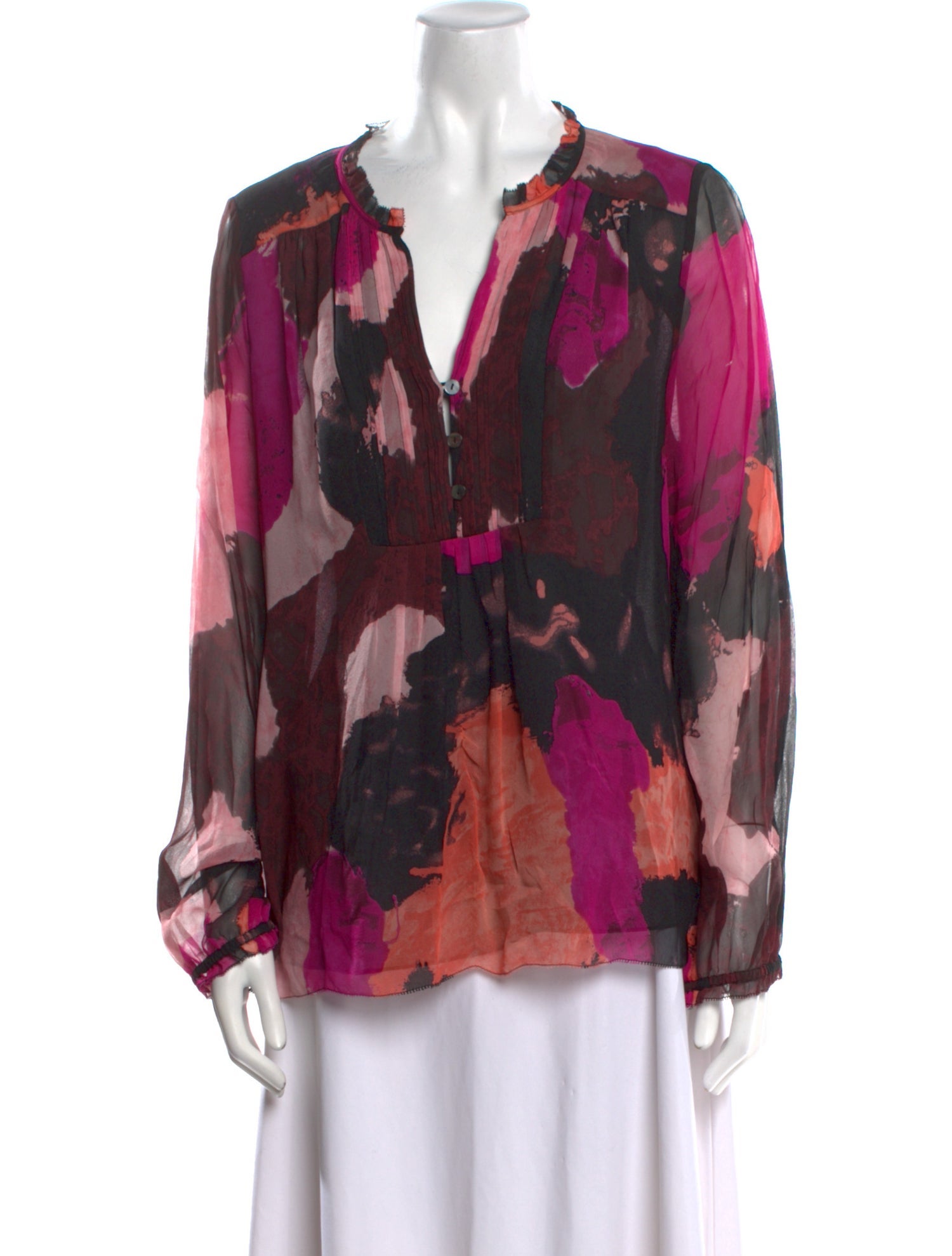 Diane von Furstenberg Silk Floral Print Blouse