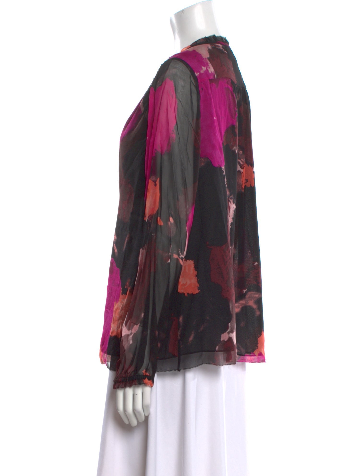 Diane von Furstenberg Silk Floral Print Blouse