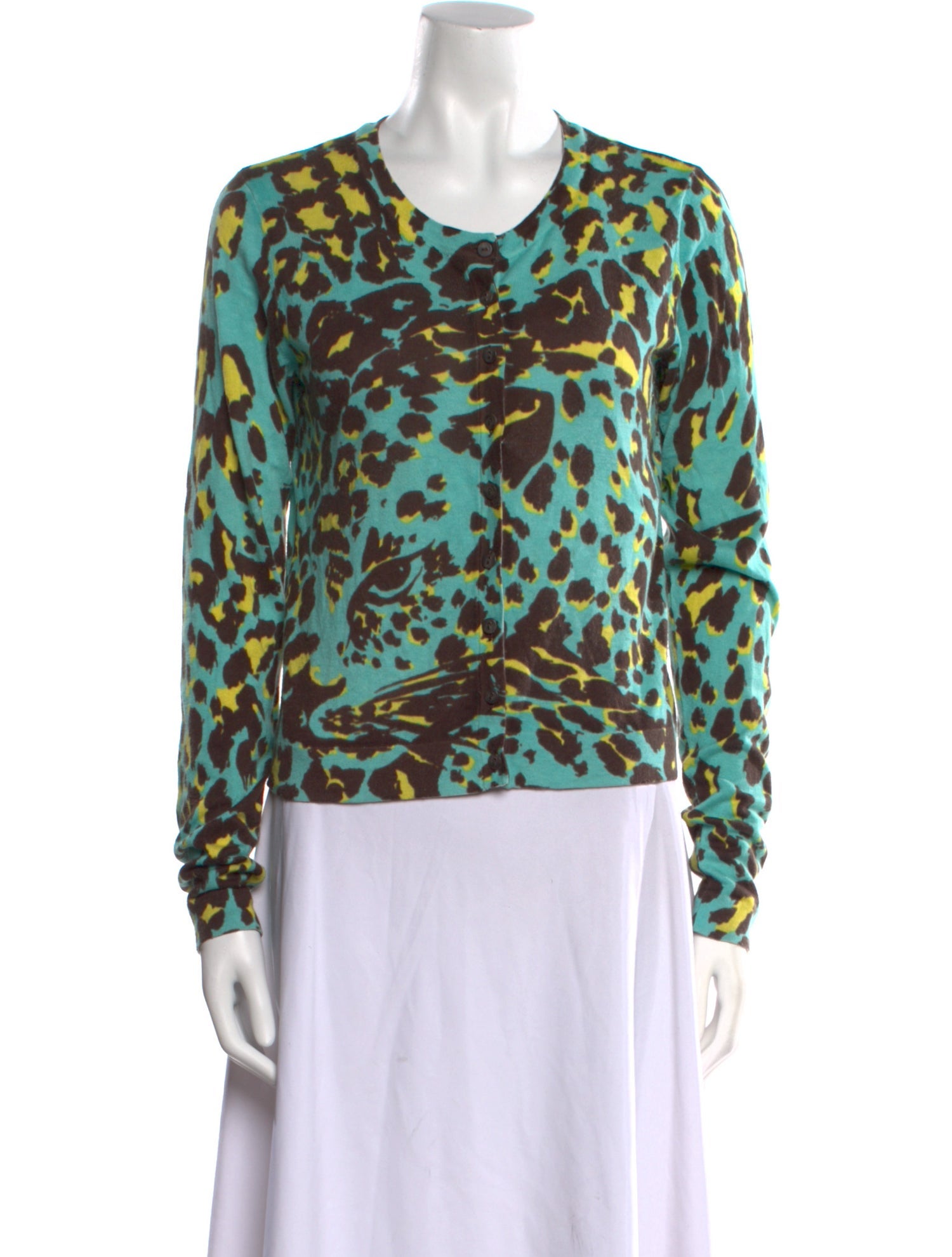 Diane von Furstenberg Wool Animal Print Sweater