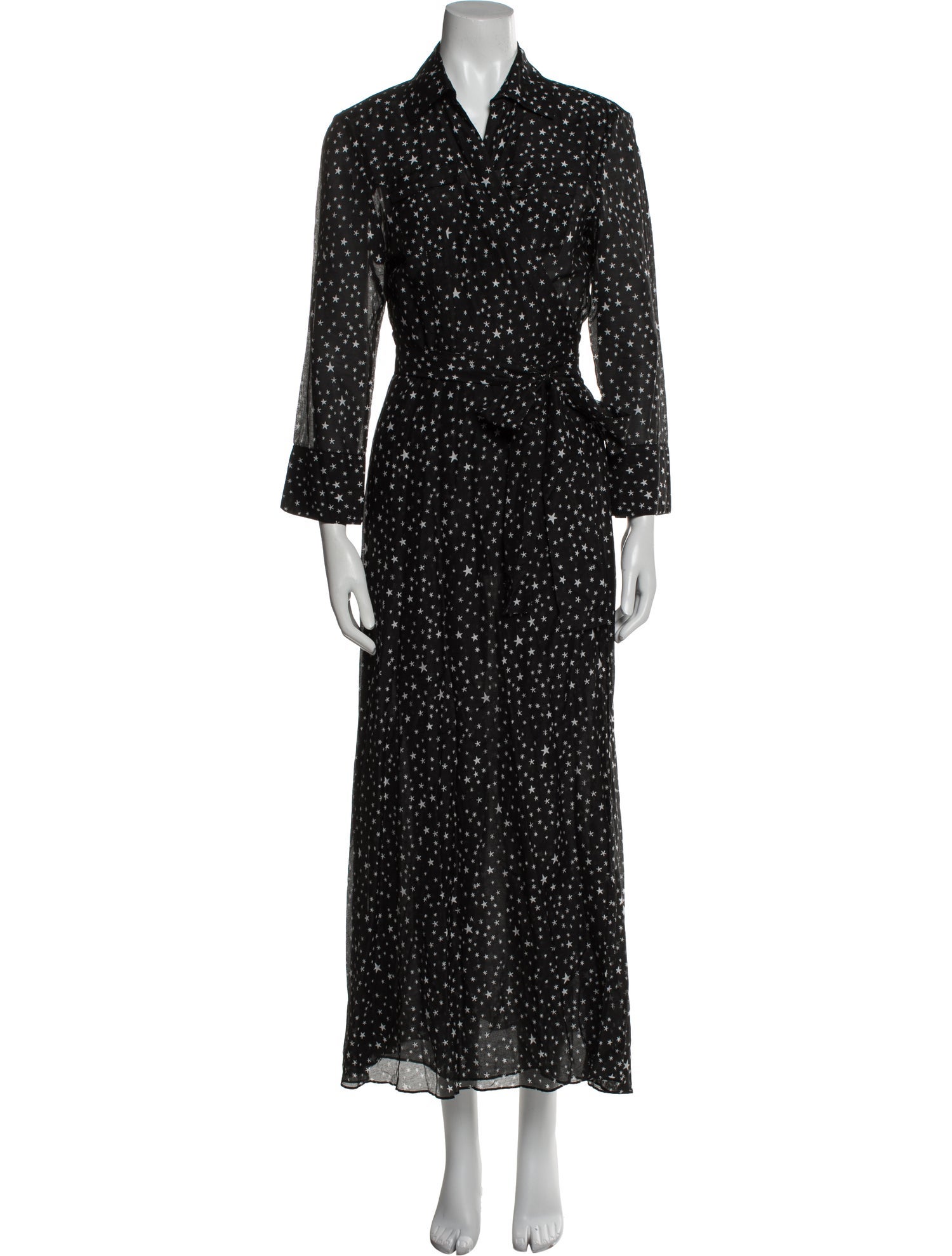 Diane von Furstenberg Printed Ruffle Embellishment Robe