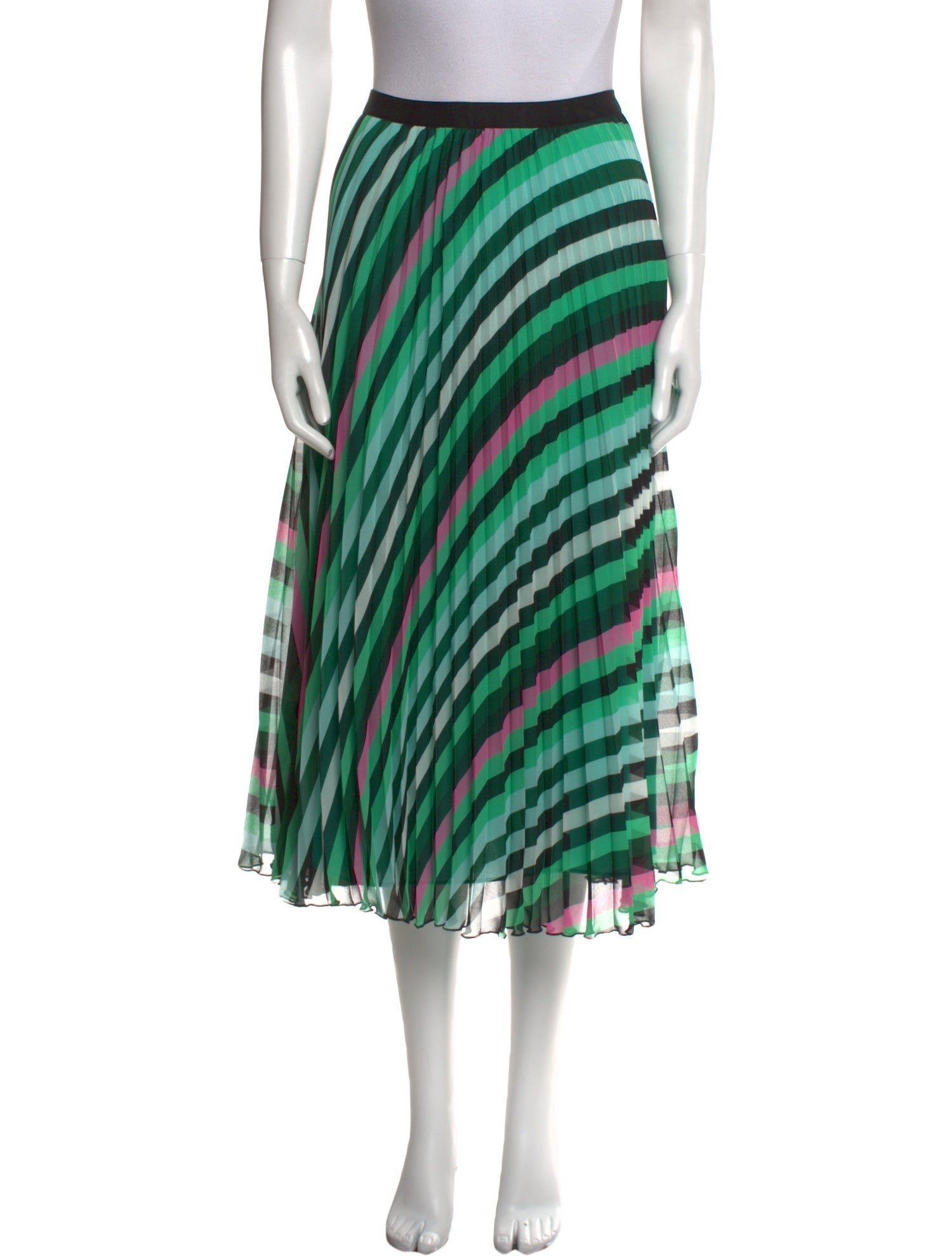 Diane von Furstenberg Striped Midi Length Skirt