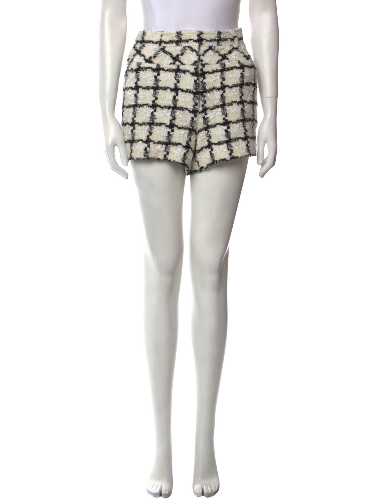 Diane von Furstenberg Plaid Print Mini Shorts