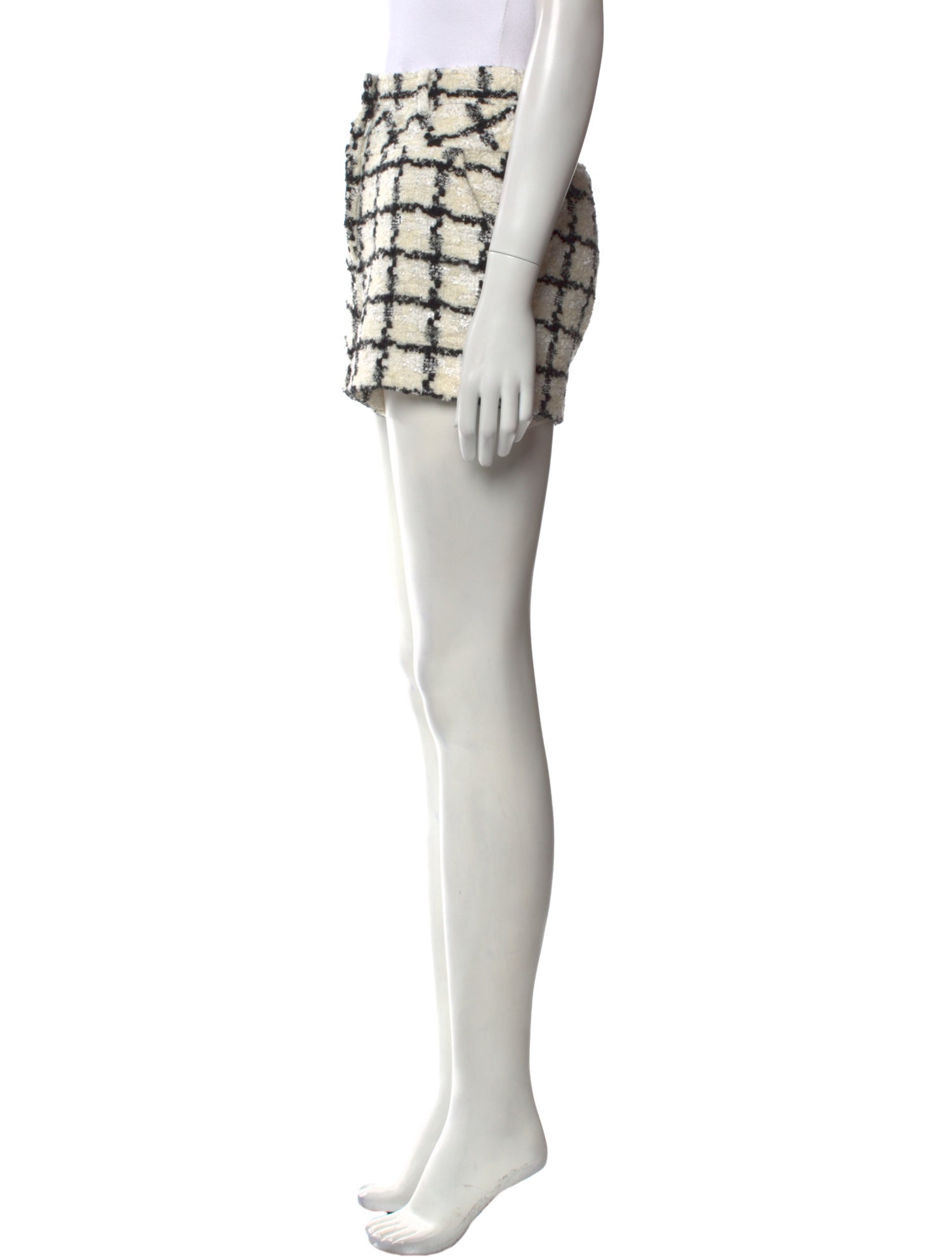 Diane von Furstenberg Plaid Print Mini Shorts