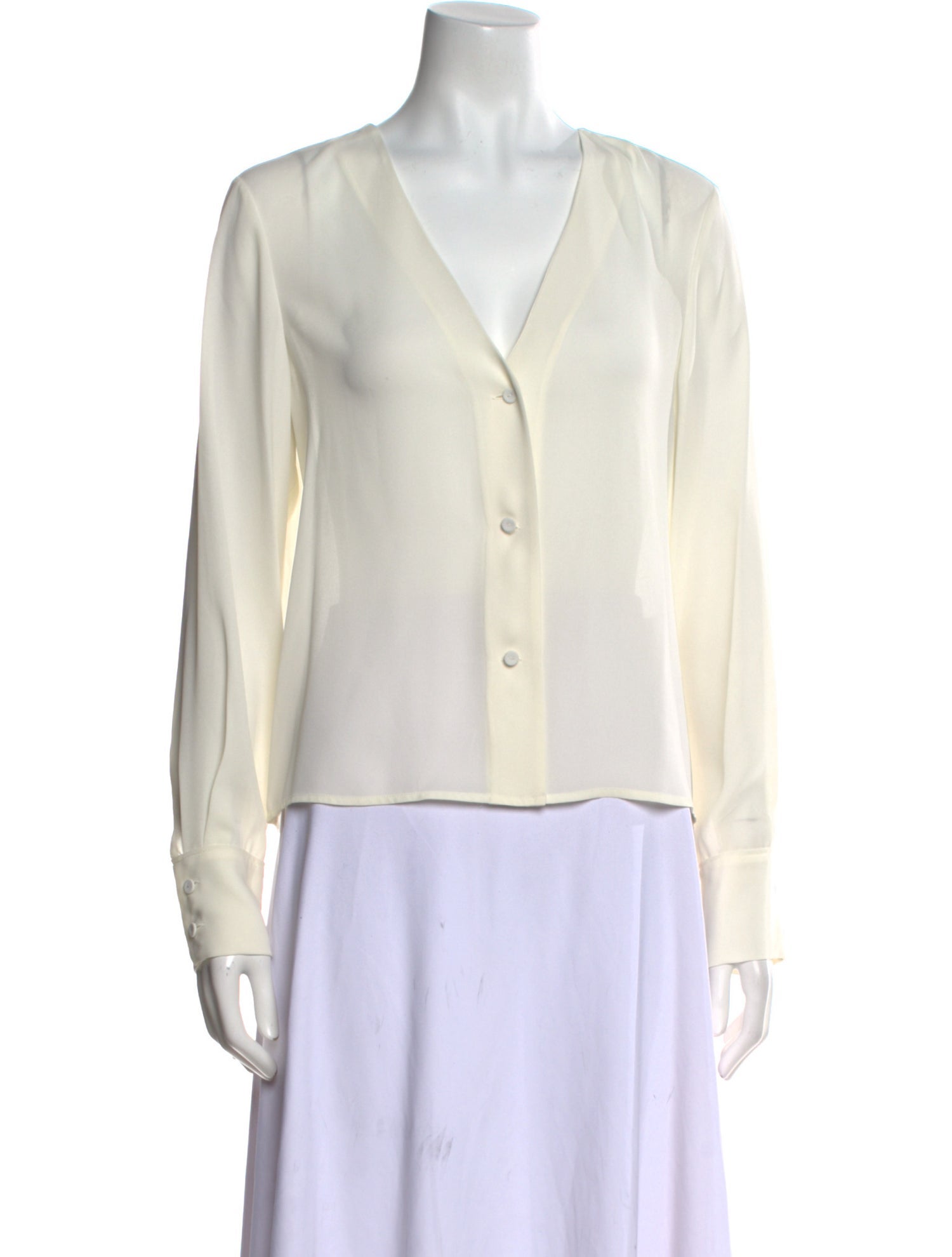 Diane von Furstenberg V-Neck Long Sleeve Top