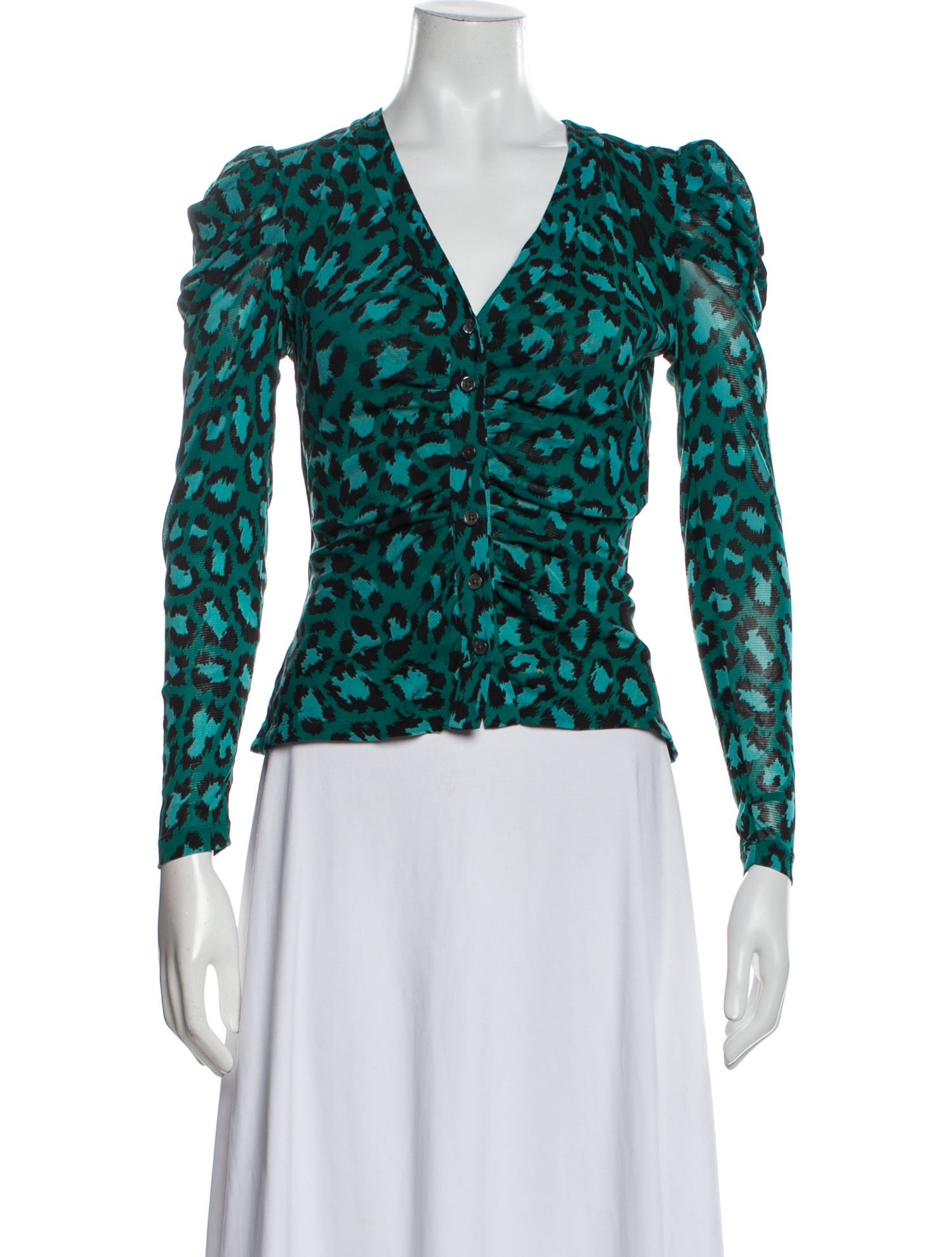 Diane von Furstenberg Floral Print V-Neck Top