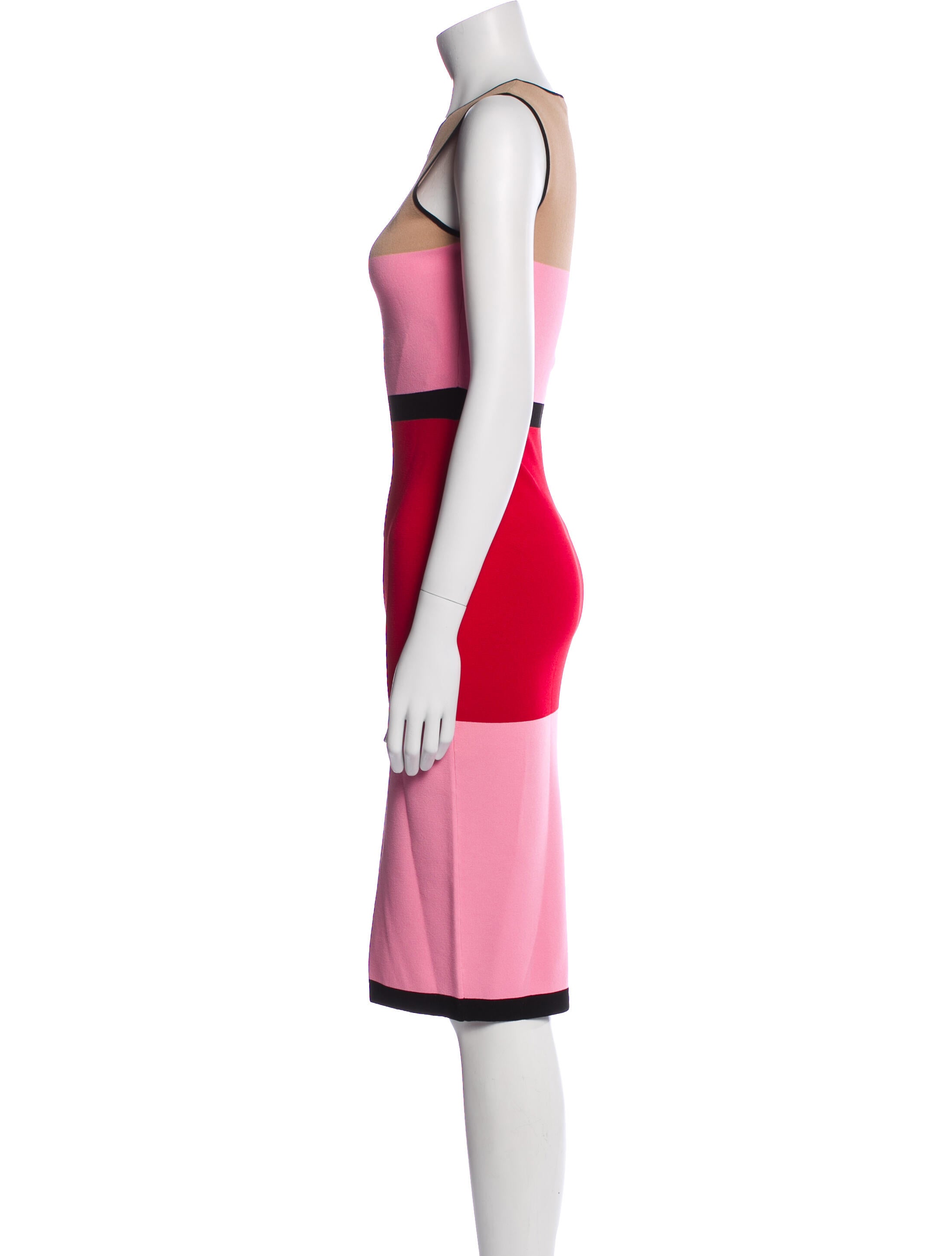 Diane von Furstenberg Colorblock Pattern Midi Length Dress