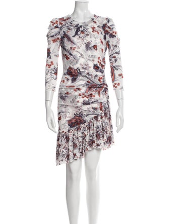 Diane von Furstenberg Floral Print Knee-Length Dress