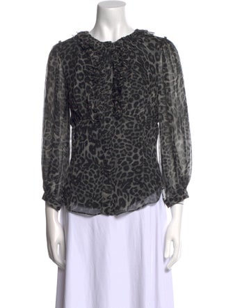 Diane von Furstenberg Silk Animal Print Blouse