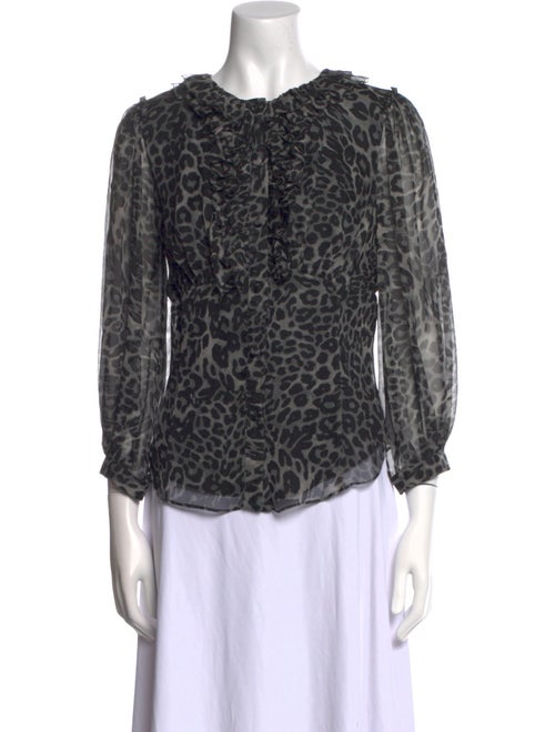 Diane von Furstenberg Silk Animal Print Blouse