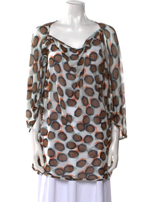 Diane von Furstenberg Printed Cowl Neck Tunic