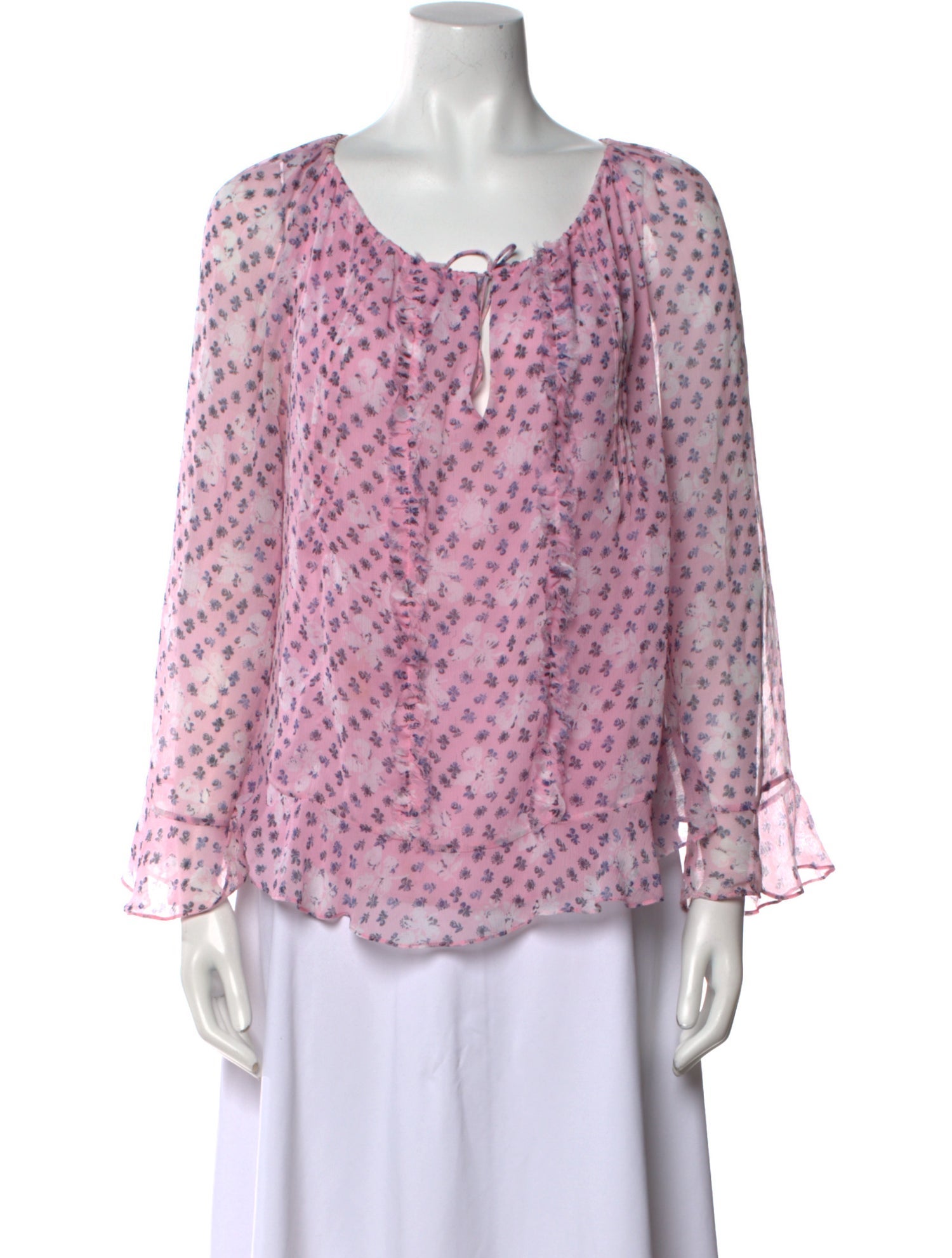 Diane von Furstenberg Floral Print Scoop Neck Blouse