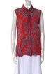 Diane von Furstenberg Silk Floral Print Button-Up Top