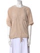 Diane von Furstenberg Silk Crew Neck Button-Up Top