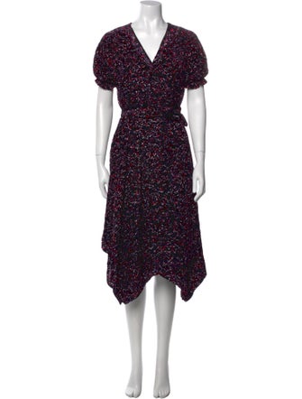 Diane von Furstenberg Floral Print Midi Length Dress