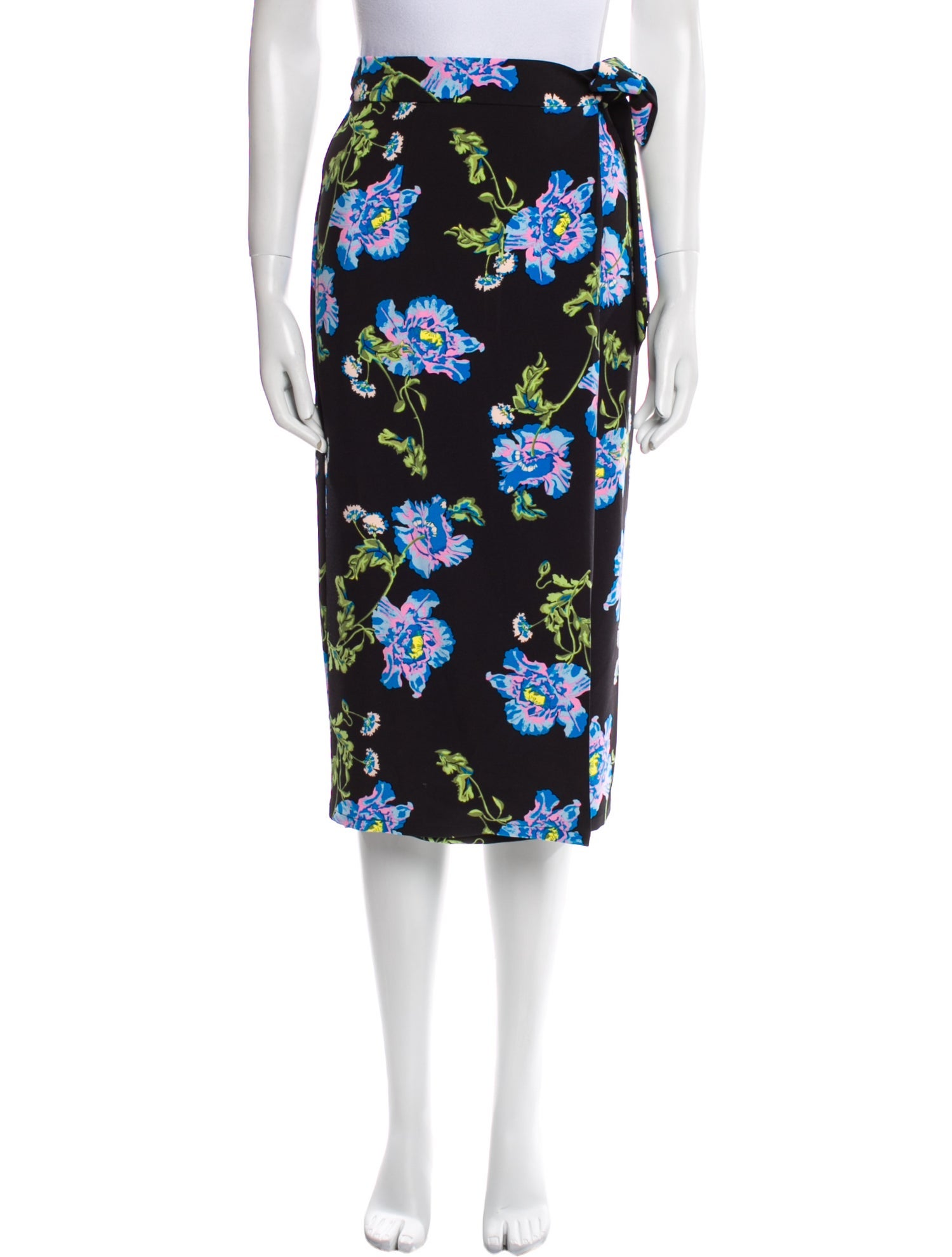 Diane von Furstenberg Floral Print Midi Length Skirt