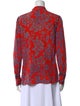 Diane von Furstenberg Silk Floral Print Button-Up Top