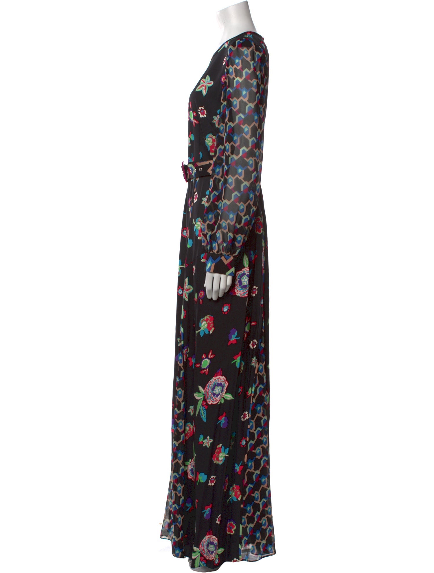 Diane von Furstenberg Floral Print Long Dress