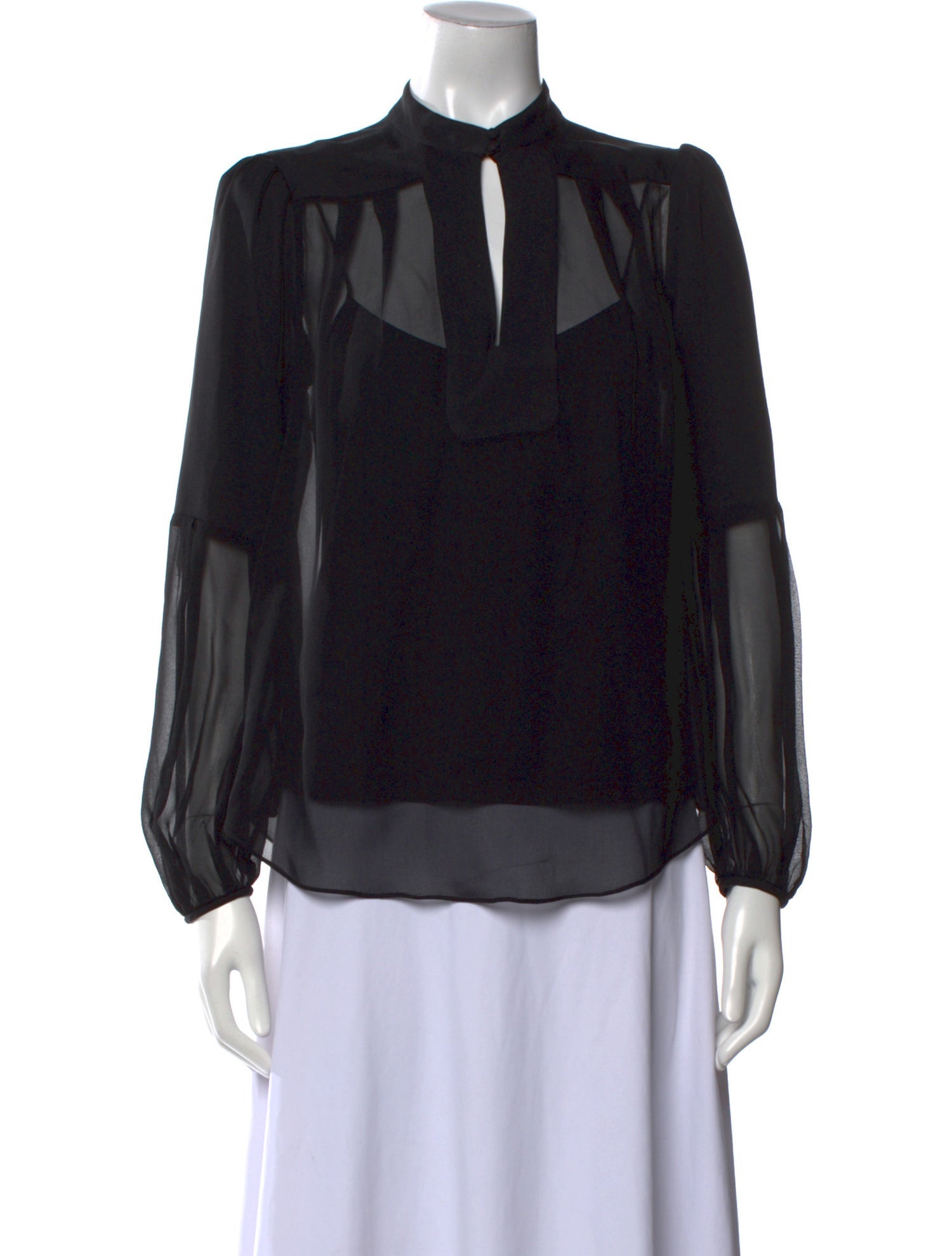 Diane von Furstenberg Mock Neck Long Sleeve Blouse