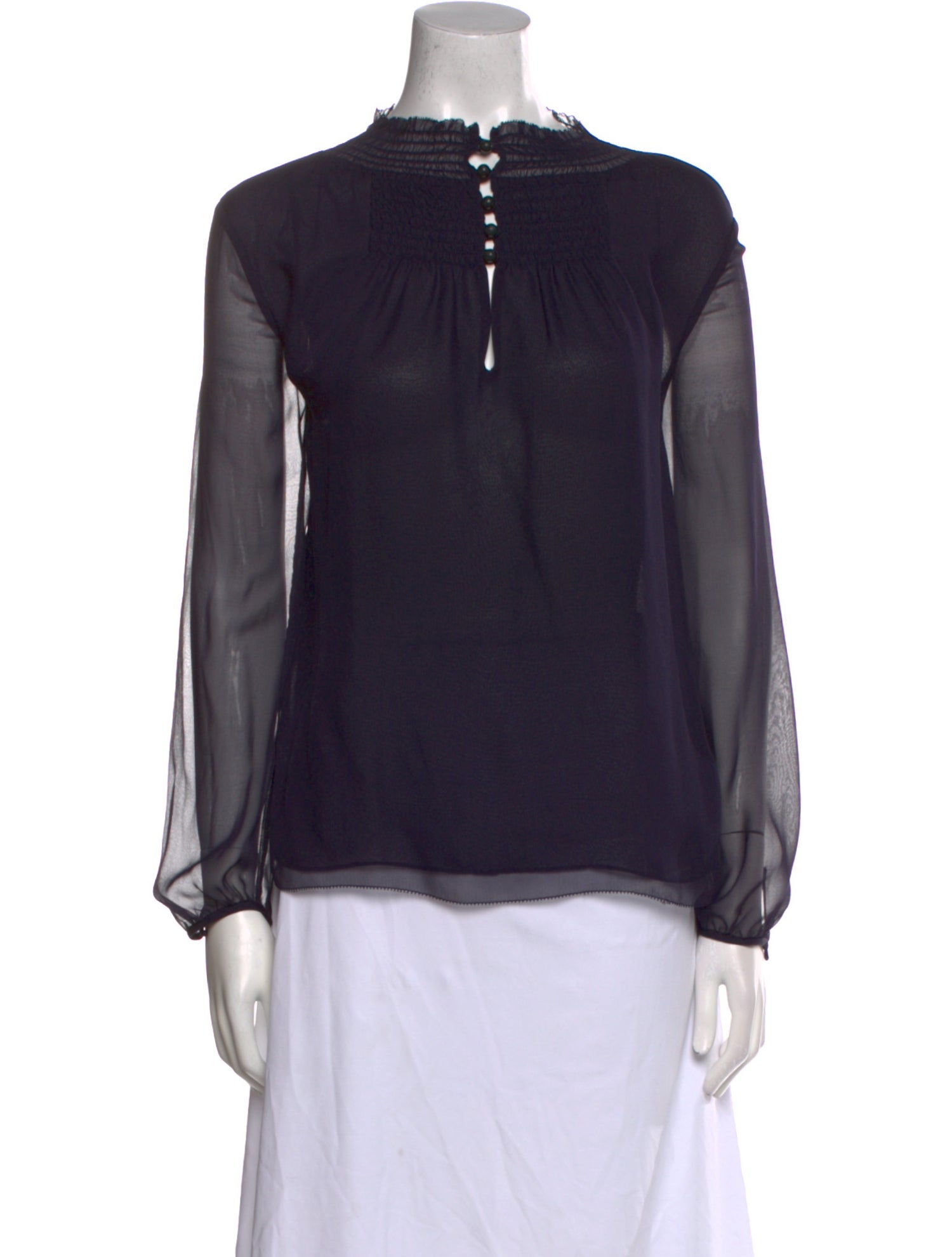 Diane von Furstenberg Silk Mock Neck Blouse