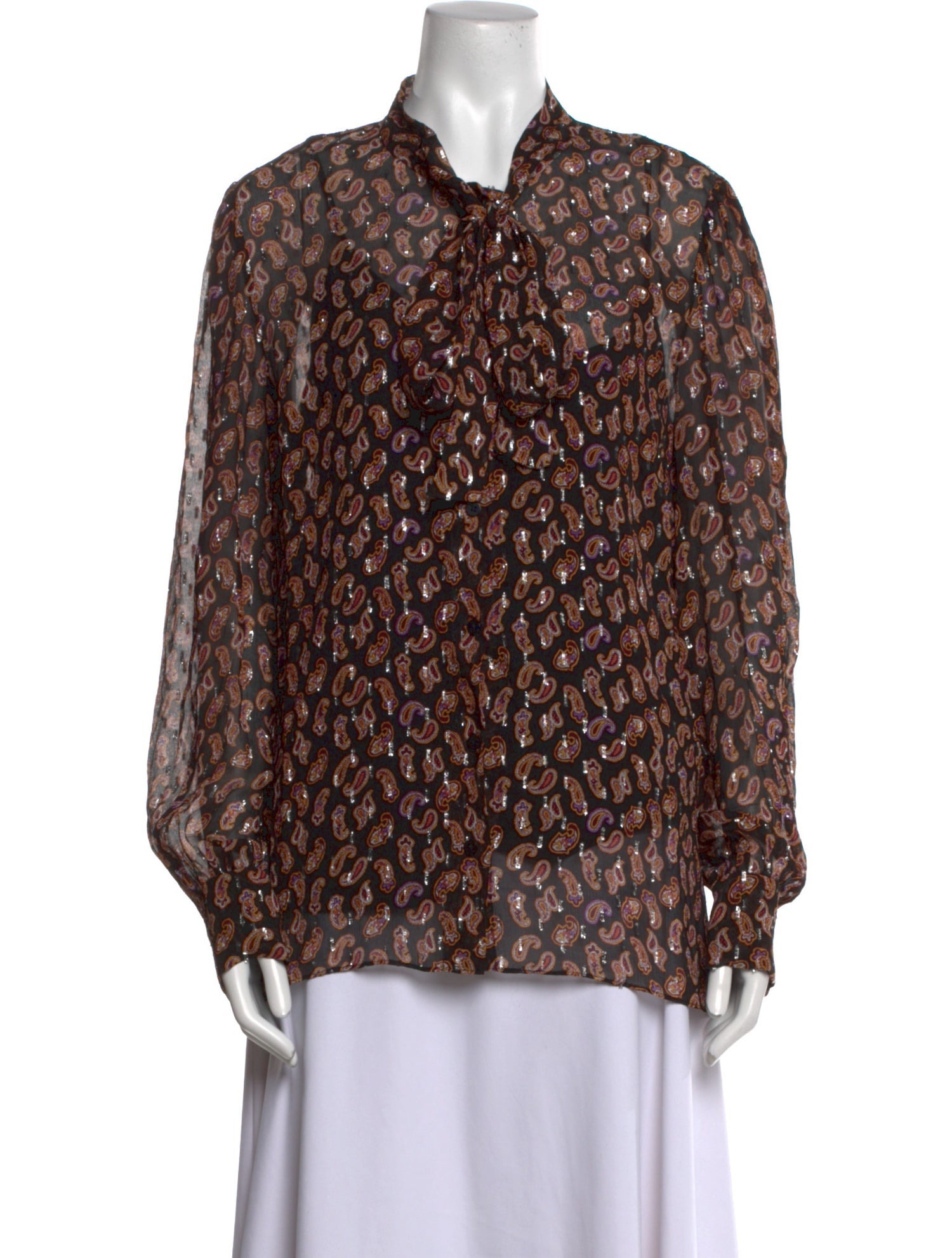 Diane von Furstenberg Printed V-Neck Blouse